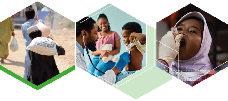 Healthcare hexagon graphics