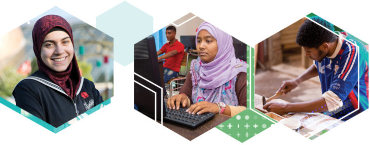 Youth focus hexagon graphics